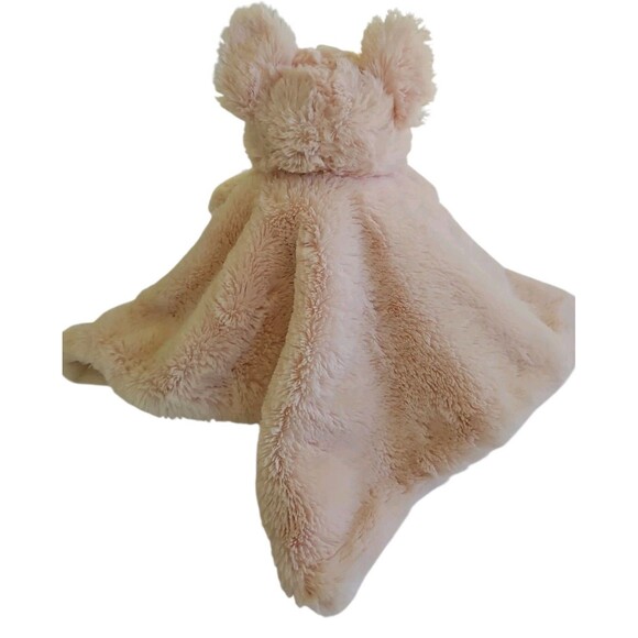 Kellytoy K Luxe Pink Pig Cream 14” Lovey Security Blanket Rattle Plush - Picture 2 of 5